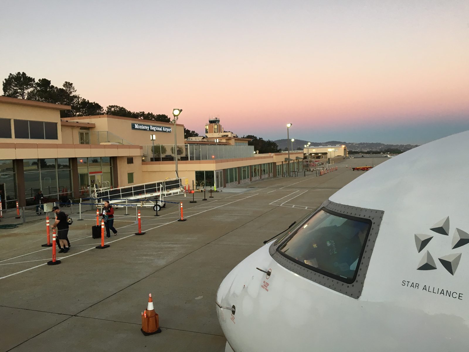 Dawn breaks over Monterey Regional Airport, the Peninsula's commercial air gateway, connecting the visitor economy to the wider world.