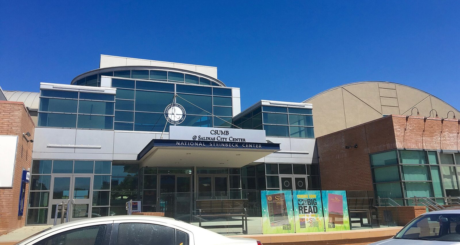 The National Steinbeck Center in Salinas. Police said the warrants were served by the Violence Suppression Task Force and SWAT with help from state parole agents.
