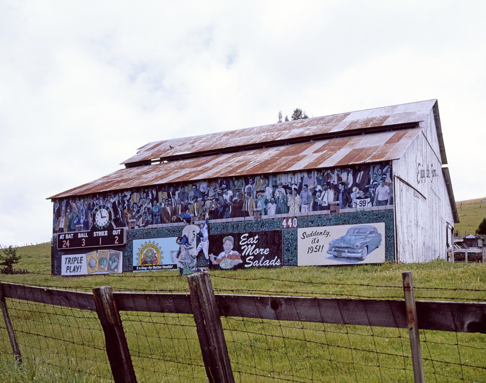 A mural-covered barn along US-101 near Salinas. The cause of Sunday night's crash is still under investigation, and authorities are asking anyone who witnessed it to come forward.